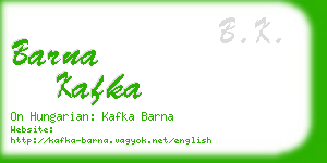 barna kafka business card